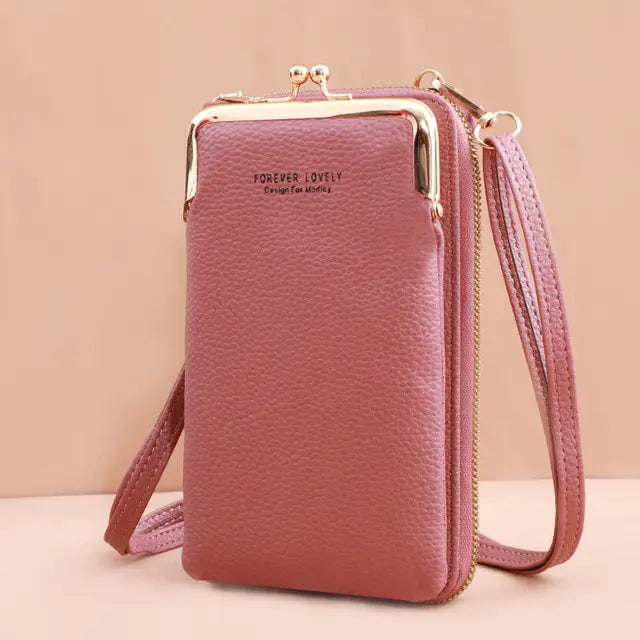 Soft Leather Cell Phone Purse Crossbody Shoulder Strap Handbag