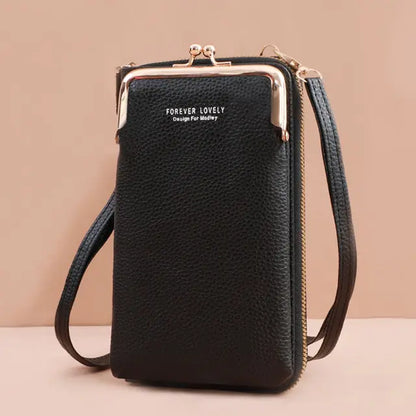 Soft Leather Cell Phone Purse Crossbody Shoulder Strap Handbag