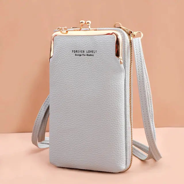 Soft Leather Cell Phone Purse Crossbody Shoulder Strap Handbag